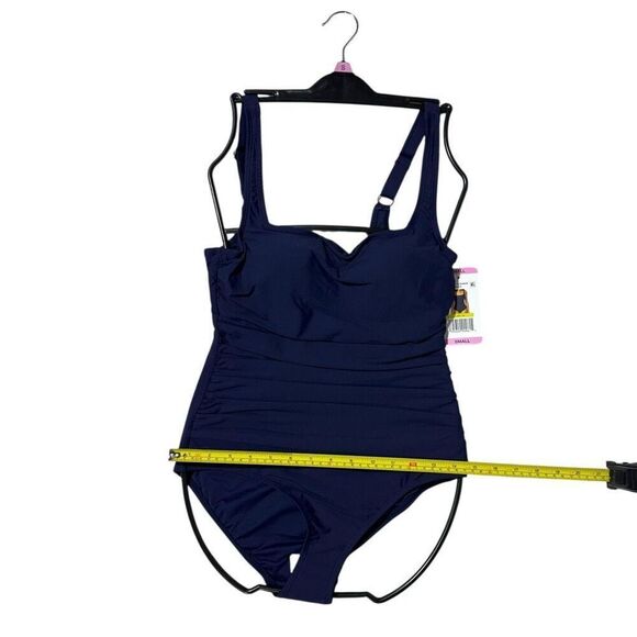 Anne Cole Women’s Square Neck One Piece Swimsuit Small Color Navy - Picture 7 of 10